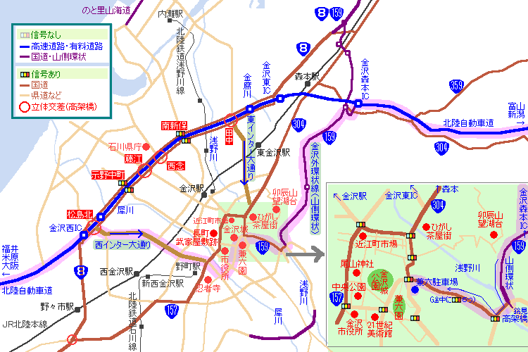 高速道路で金沢入り かなざわ百万石ねっと かなざわ あれこれ 金沢への交通手段
